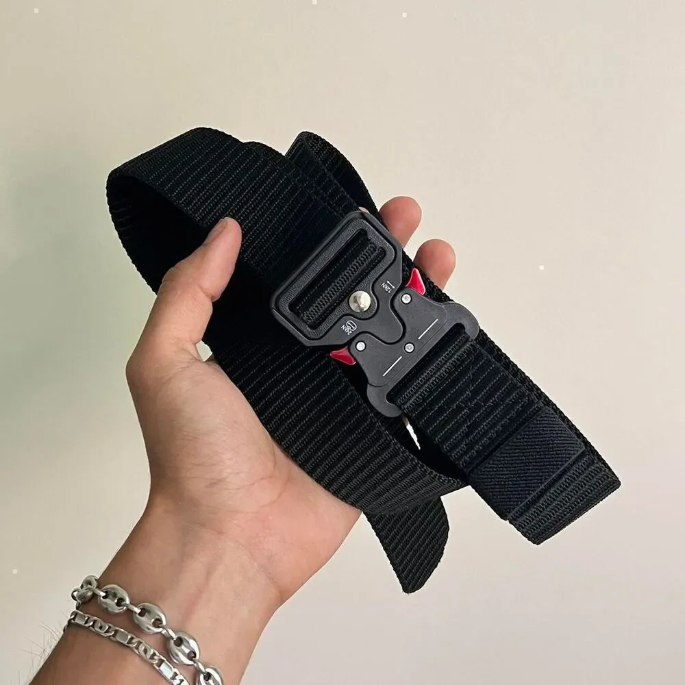 y2k black tactical military unique buckle design belt